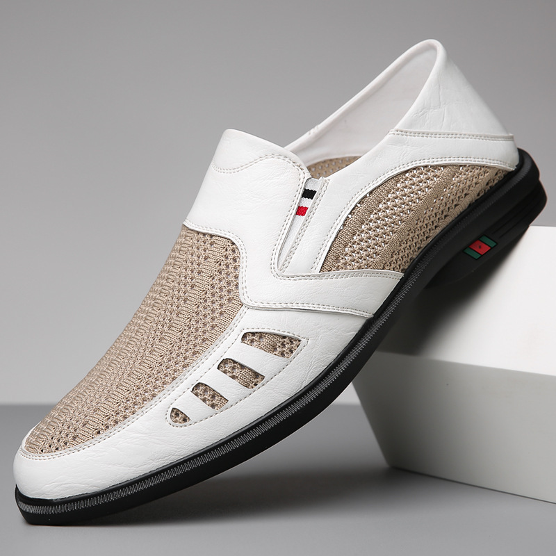 Men's Shoes 2026 New Style Men's Business Casual Leather Shoes Soft Leather Soft Sole Mesh Shoes Breathable Slip-On Leather Sandals Men's Shoes 2026 New Style Men's Business Casual Leather Shoes Soft Leather Soft Sole Mesh Shoes Breathable Slip-On Leather Sandals