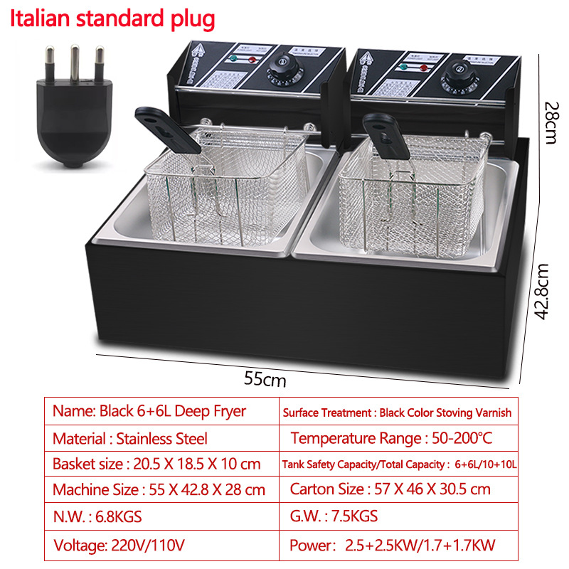 Freidora Eléctrica de Gran Capacidad con Suministro Directo de Fábrica para Comercio Electrónico Transfronterizo, 110V/220V, Estándar EE. UU./UE/RU, Envío Gratuito