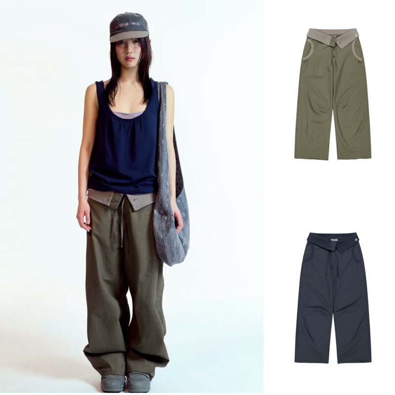 26Ss/Coy Korean Niche Designer Style Color-Blocked Washed Cuff Casual Loose-Fit Pants 26Ss/Coy Korean Niche Designer Style Color-Blocked Washed Cuff Casual Loose-Fit Pants