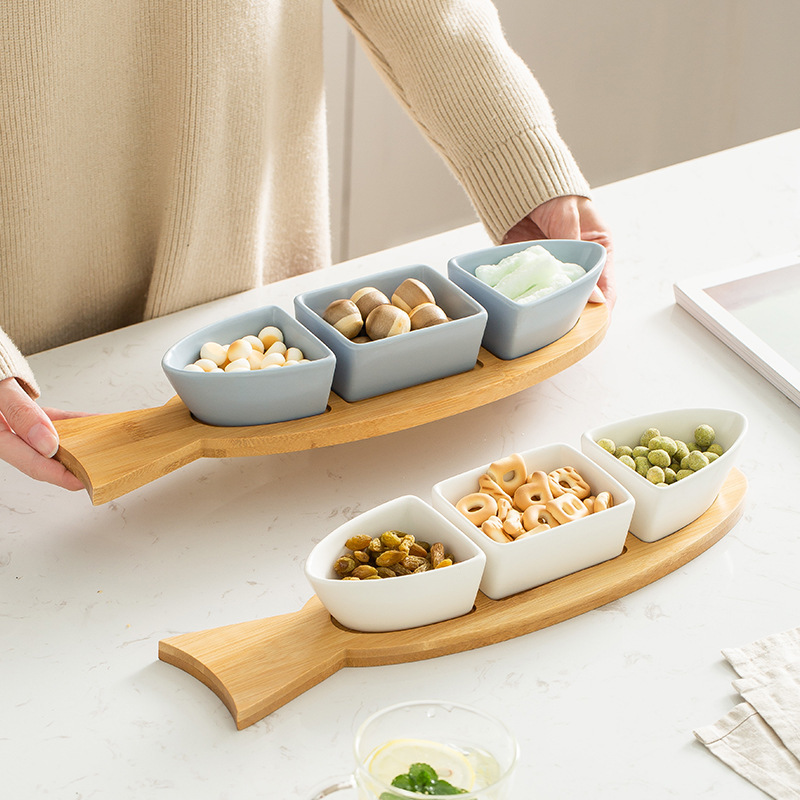 Nordic minimalist matte glaze ceramic snack bowl platter creative…