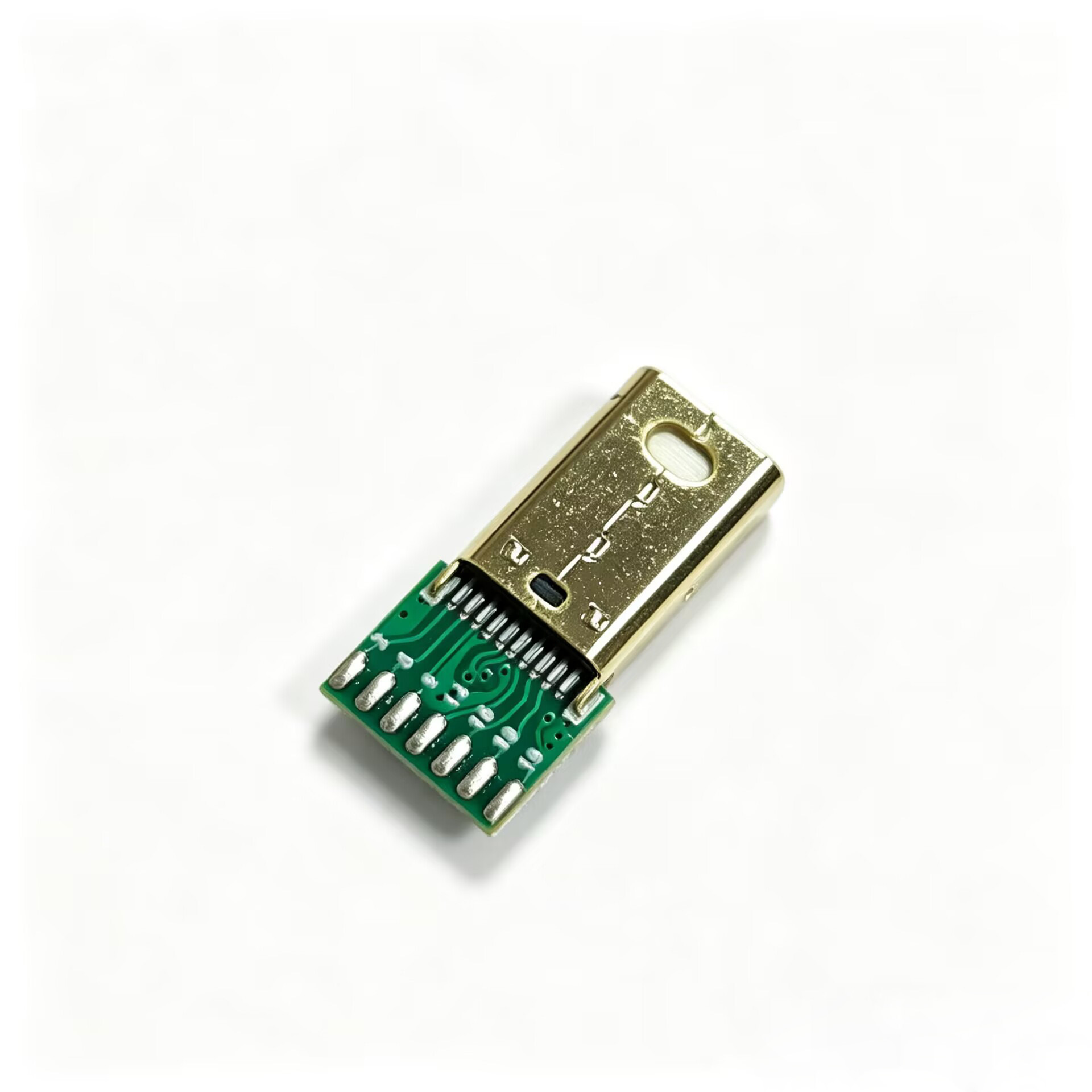 MINI DP公头夹板式带PCB板焊线公头16焊盘 铜壳镀金