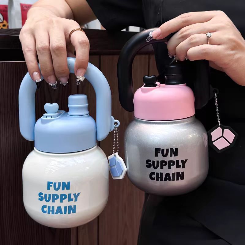 Celebridades de Internet que llevan una olla, termo, niña, estudiante de alto valor, taza de agua de acero inoxidable 316, taza de regalo de evento de gran capacidad