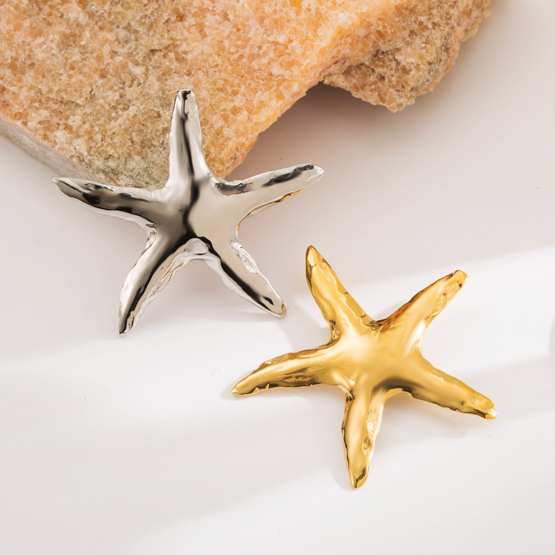 ZX0014 Cross-border Creative Beach Holiday Wind Exaggerated Starfish Brooch Summer Marine Series Stainless Steel Accessories ZX0014 Cross-border Creative Beach Holiday Wind Exaggerated Starfish Brooch Summer Marine Series Stainless Steel Accessories