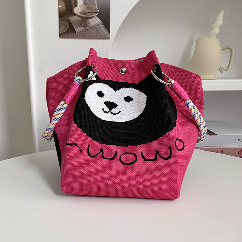 Bolsas de punto nuevas bolsas de hebilla de anillo trenzadas bolsas de mano de hebilla magnética tridimensional bolsas de mano bolsas de mano bolsas de hombro fábrica al por mayor