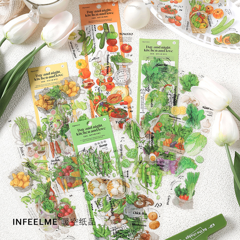 Jilu Infeel.Me Pet Stickers Day and Night, Kitchen and Love Series Journal Material Decorative Stickers 6 Pieces Included Jilu Infeel.Me Pet Stickers Day and Night, Kitchen and Love Series Journal Material Decorative Stickers 6 Pieces Included
