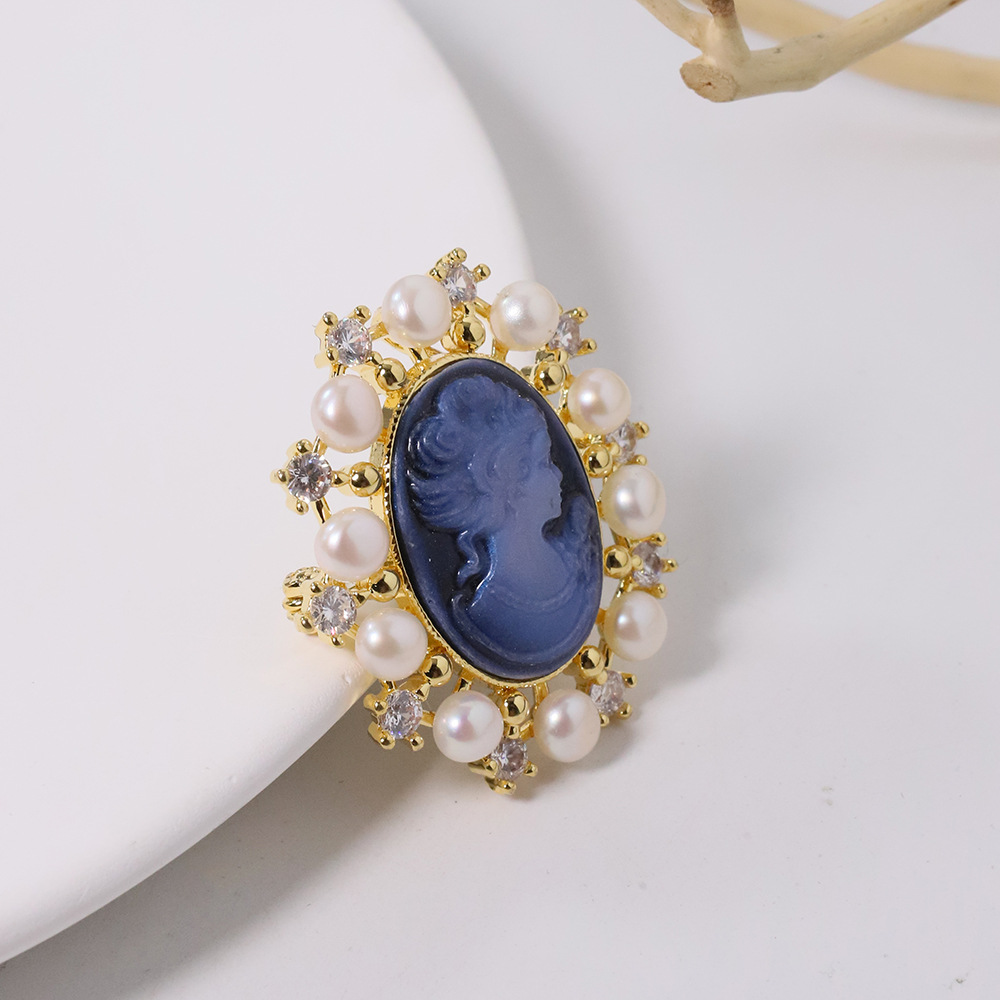 Retro Cameo relieve colgante broche de doble propósito nicho de diseño de alto nivel flor de pecho broche colgante