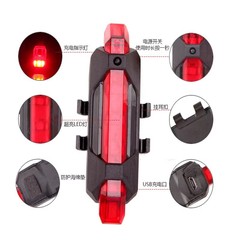 Wholesale bicycle taillight warning light USB charging night riding warning taillight outdoor cycling equipment