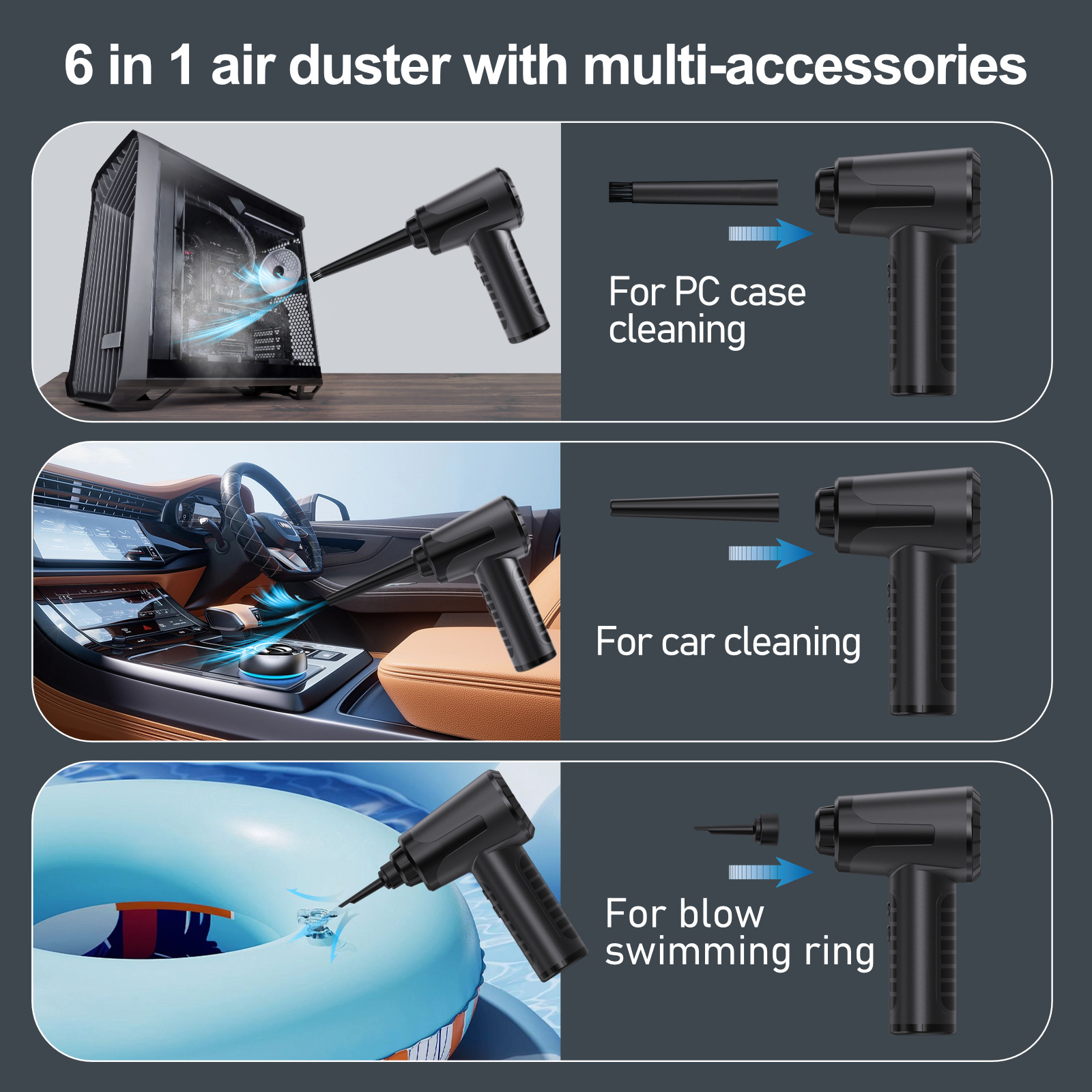 Transfronterizo nuevo eléctrico inalámbrico soplador de polvo portátil multifunción portátil succión y soplado integrado soplador de polvo ventas directas de fábrica