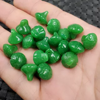 碧绿色莲蓬吊坠石英岩玉莲蓬挂件干青手链项链脚链配件吊坠玉坠