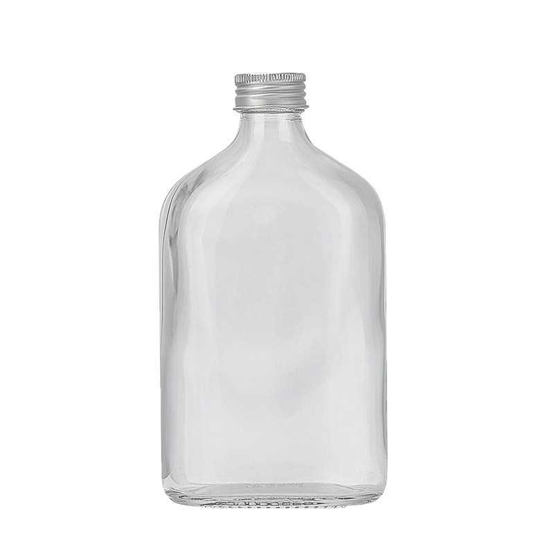 Botella Plana de Hombro Inclinado, Vidrio, para Embalaje de Regalos