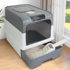 猫砂盆超大号全封闭抽屉式双门顶出式防臭家用猫厕所屎盆猫沙砂盆