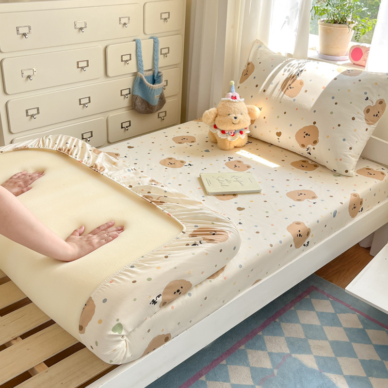 Student Dormitory Pure Cotton Fitted Sheet Type a All-Cotton Single Bed Cover Three-Piece Set Home Use Full-Coverage Mattress Protector Nantong Student Dormitory Pure Cotton Fitted Sheet Type a All-Cotton Single Bed Cover Three-Piece Set Home Use Full-Coverage Mattress Protector Nantong