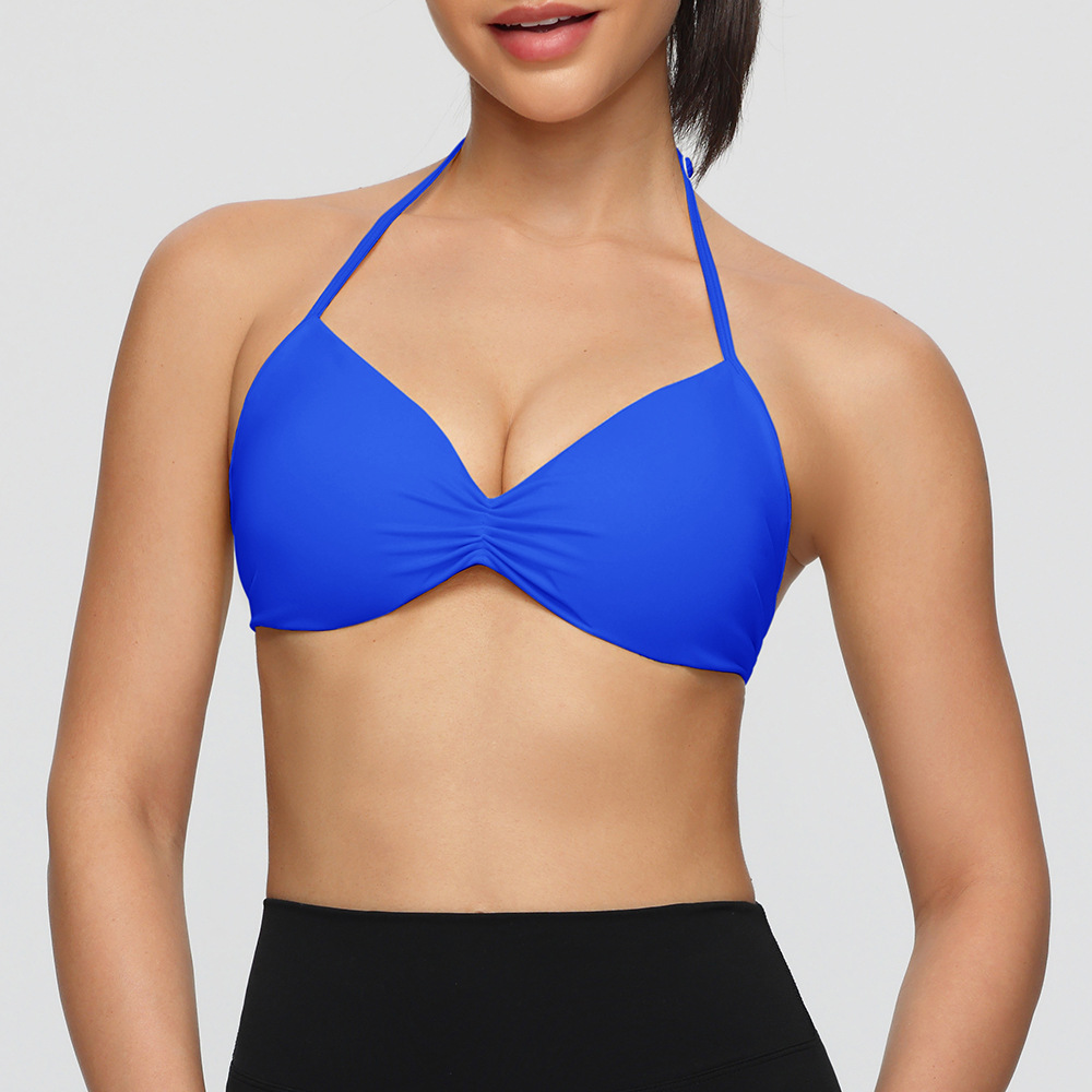 Europa y América Amazon nylon ropa interior de fitness sexy cintura delgada colgante bra deportivo desnudo chaleco de yoga rápido secado