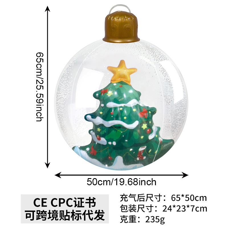 Bolas de Navidad inflables de dibujos animados transfronterizos Navidad Navidad Disposición de juguetes de PVC transparente espesa image 10