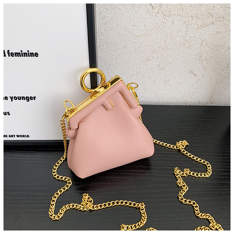 Women Irregular One-shoulder Messenger Metal Clip Chain Women's Bag9*10*4cm display picture 3