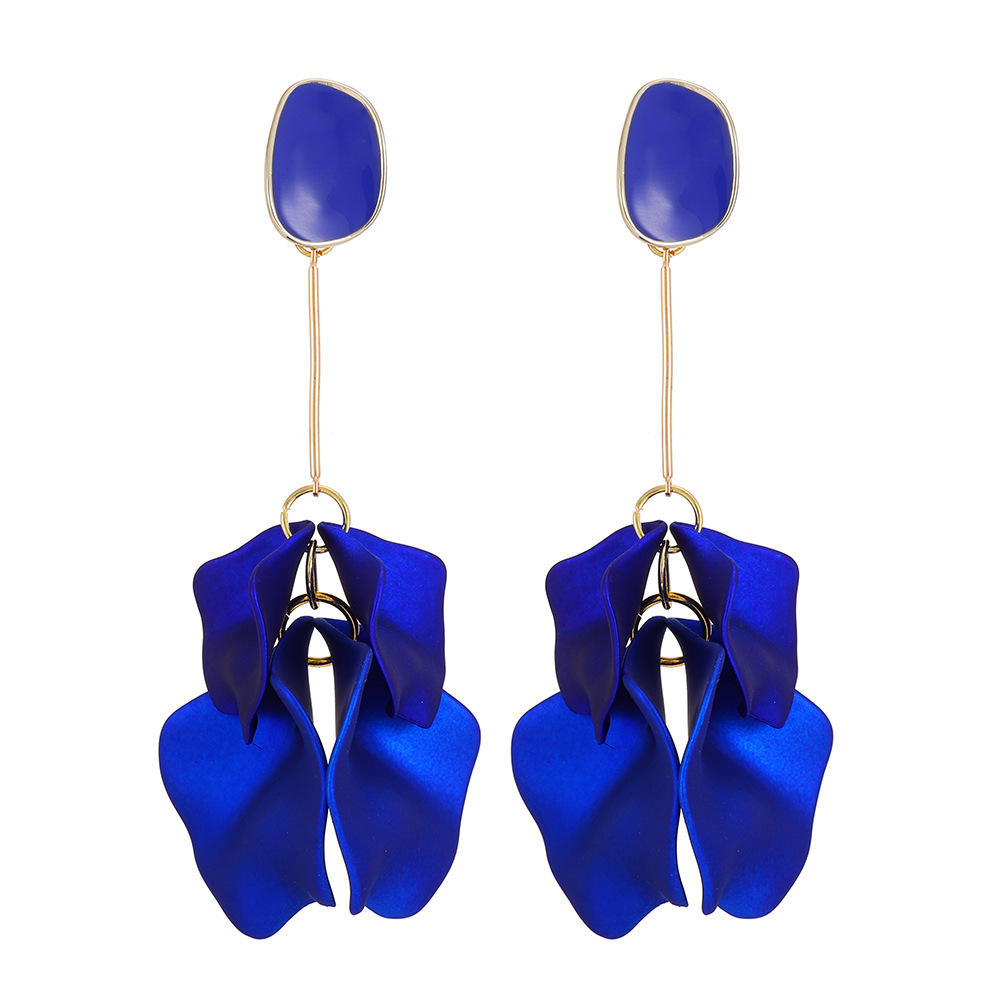 1 Pair Elegant Fashion Sweet Flower Petal Tassel Acrylic Women'S Drop Earrings display picture 5