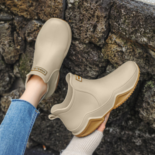 New men's and women's rain boots short tube outdoor off-road moisture waterproof shoes men's thick-soled non-slip rubber shoes light overshoes women