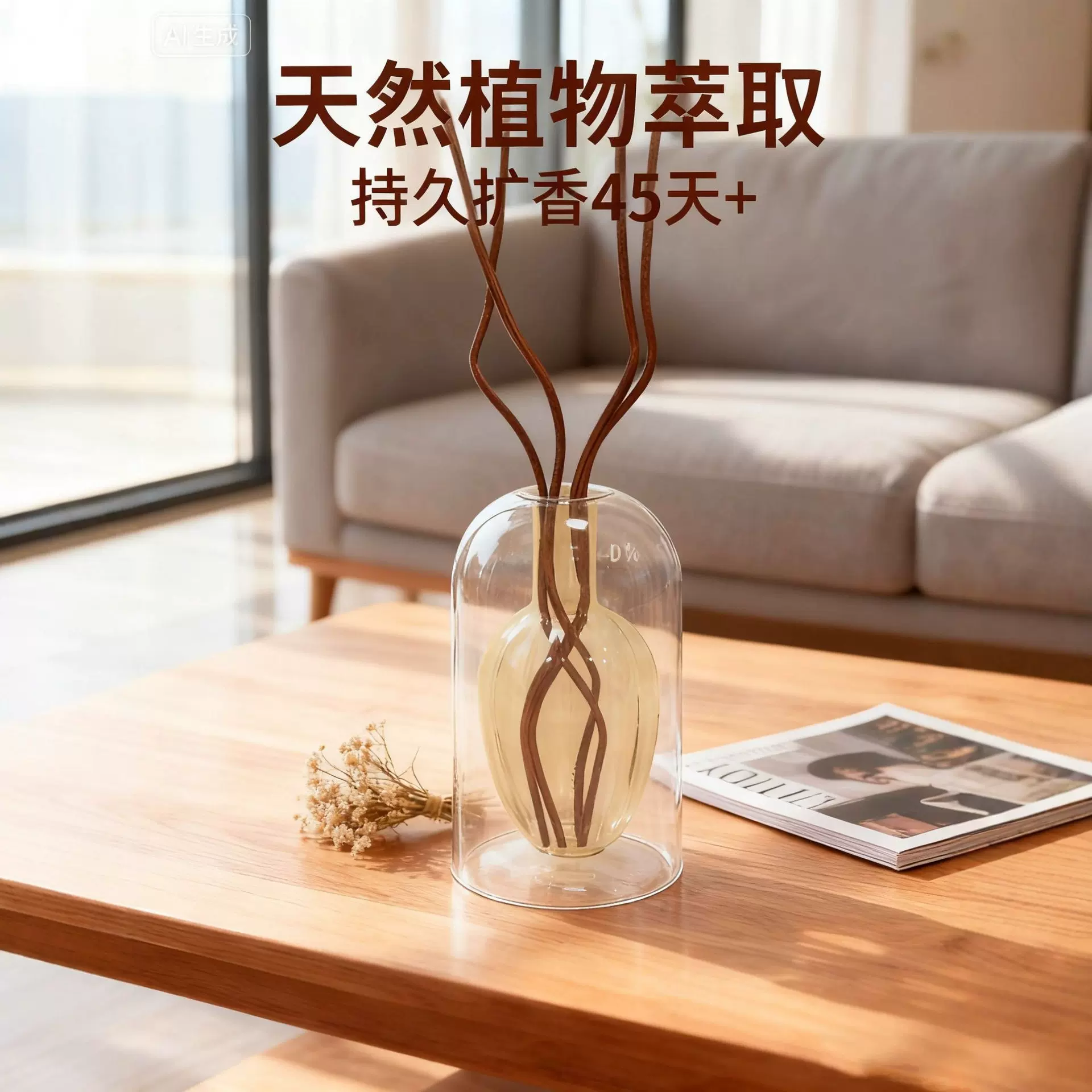 无火香薰简约风藤条高级香氛花瓶室内艺术极简装饰送礼摆件香薰