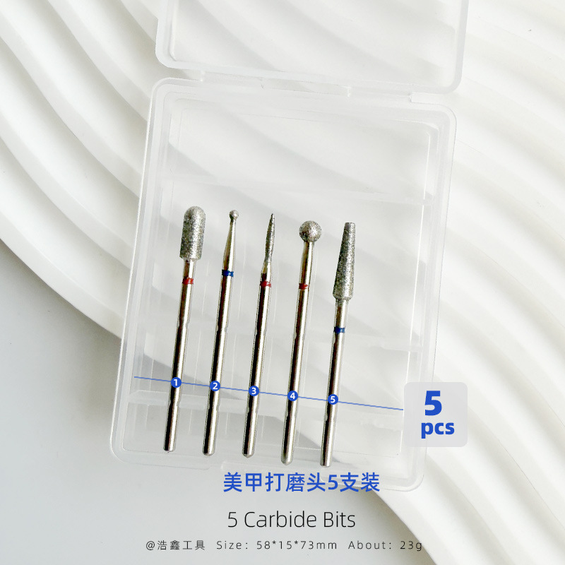 acero tungsteno uñas pulizando cabeza caja cerámica pulizante de piel muerta pretratamiento de eliminación de uñas pulizante herramienta de uñas