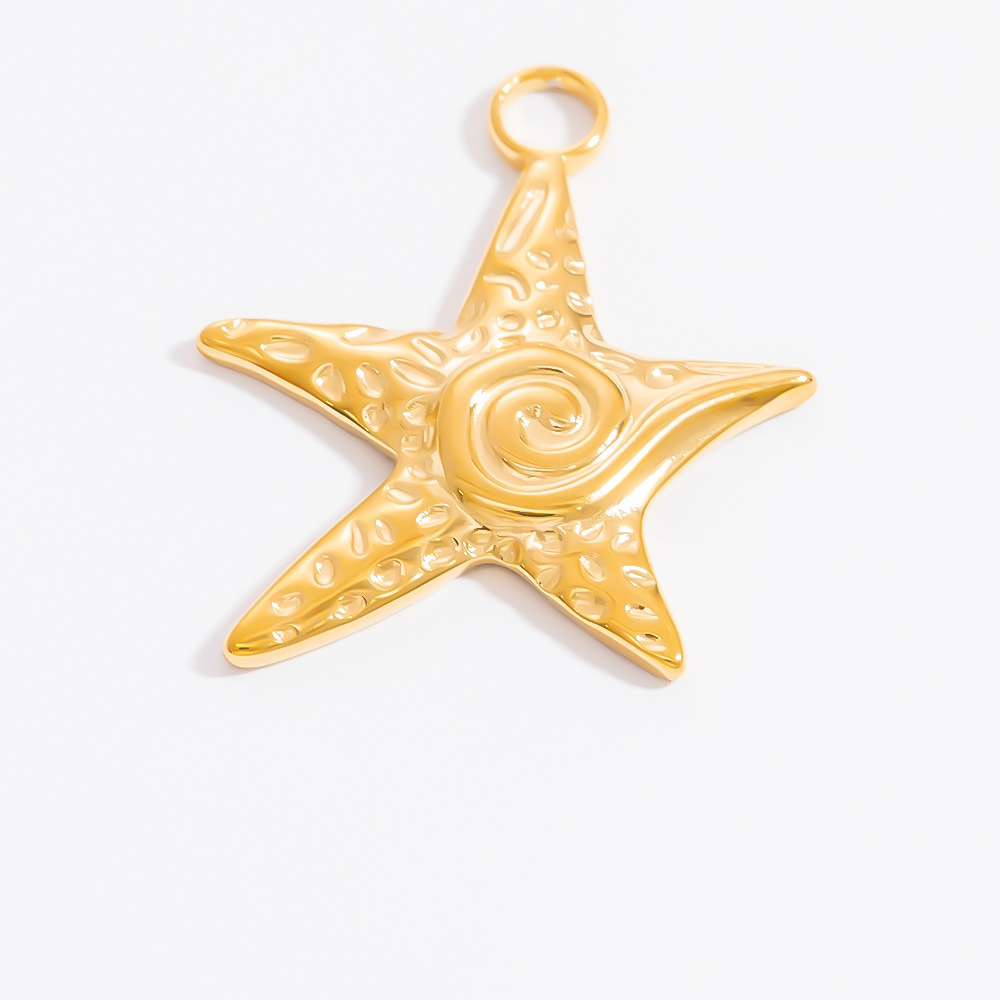 1 Piece Quantity 1 Piece 304 Stainless Steel PVD Coated Real Gold Plated Starfish Flower Butterfly Pendant DIY Ornament Accessories