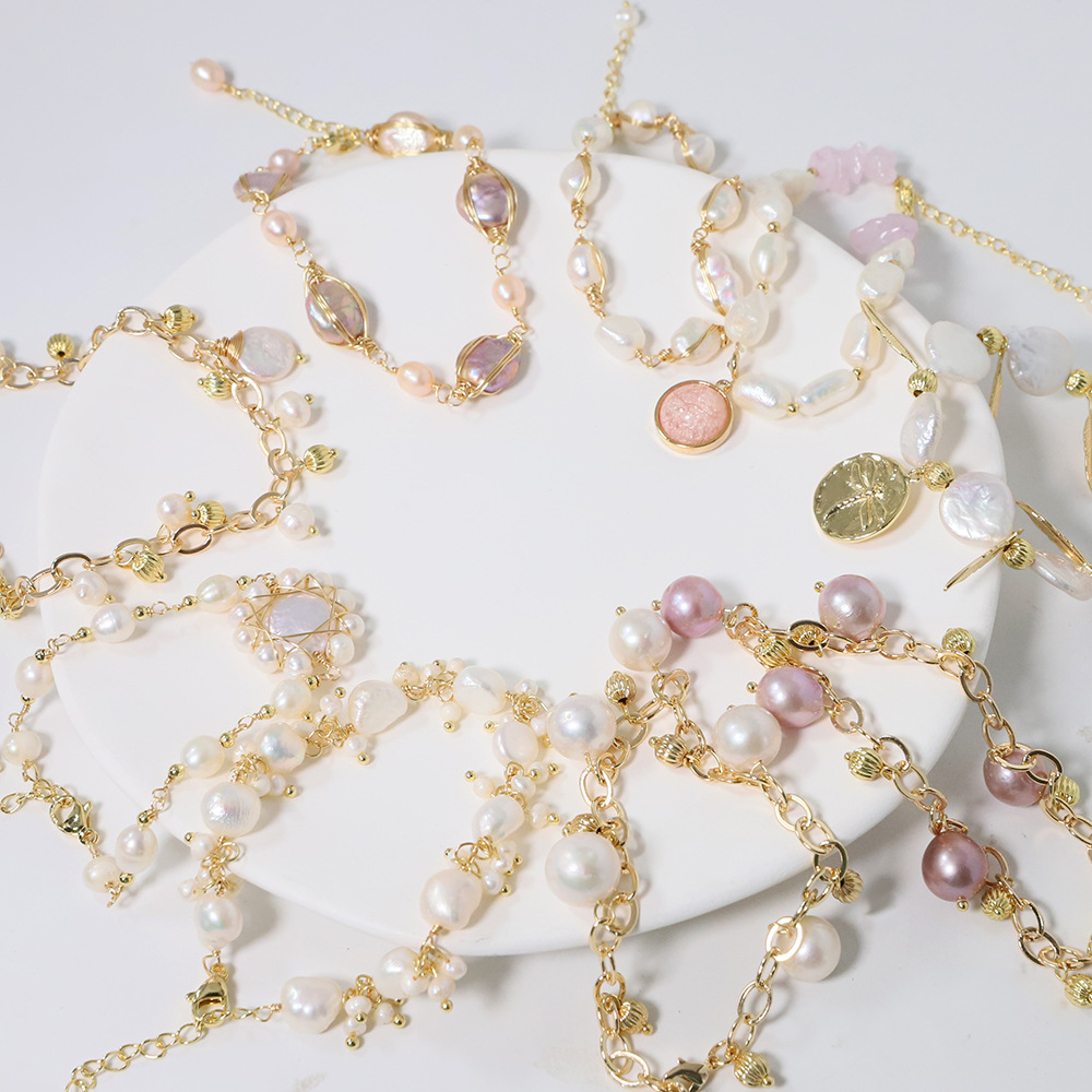 Bracciale elegante con perle d'acqua dolce naturali da donna_voghion.com