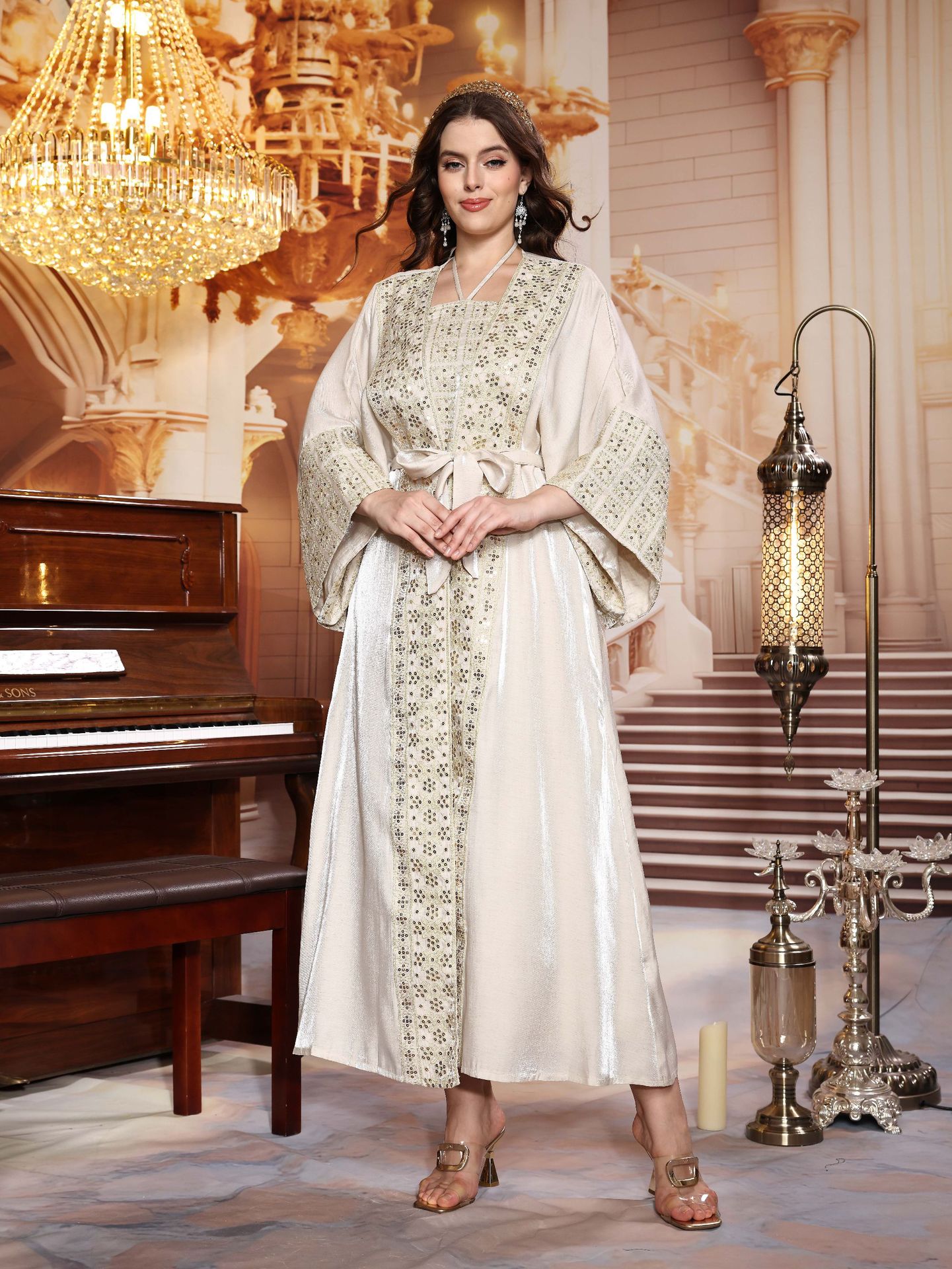 Exquisite Women's Ethnic Style Abaya Middle Eastern Muslim Dress_voghion.com