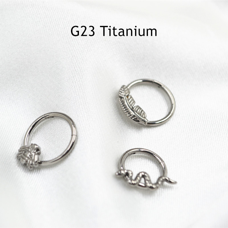 G23钛合金人体穿刺饰品羽毛蜜蜂小蛇唇钉唇环人中钉耳蜗钉耳骨钉-阿里巴巴