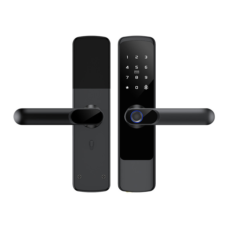 Cerradura inteligente TTLOCK de aleación de aluminio con huella dactilar y WiFi, superventas transfronteriza, para puertas de madera, con diseño antigraffiti, para apartamentos, del fabricante.