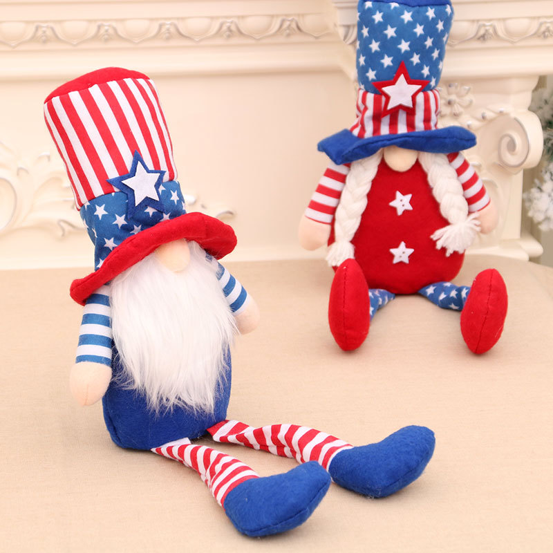 Nuevo gran festival del Día DE LA Independencia Americana transfronteriza con piernas muñeca sin rostro enana estrella raya muñeca