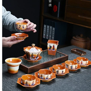 网红爆款茶具套装家用新中式功夫喝茶创意盖碗茶杯办公室会客茶杯