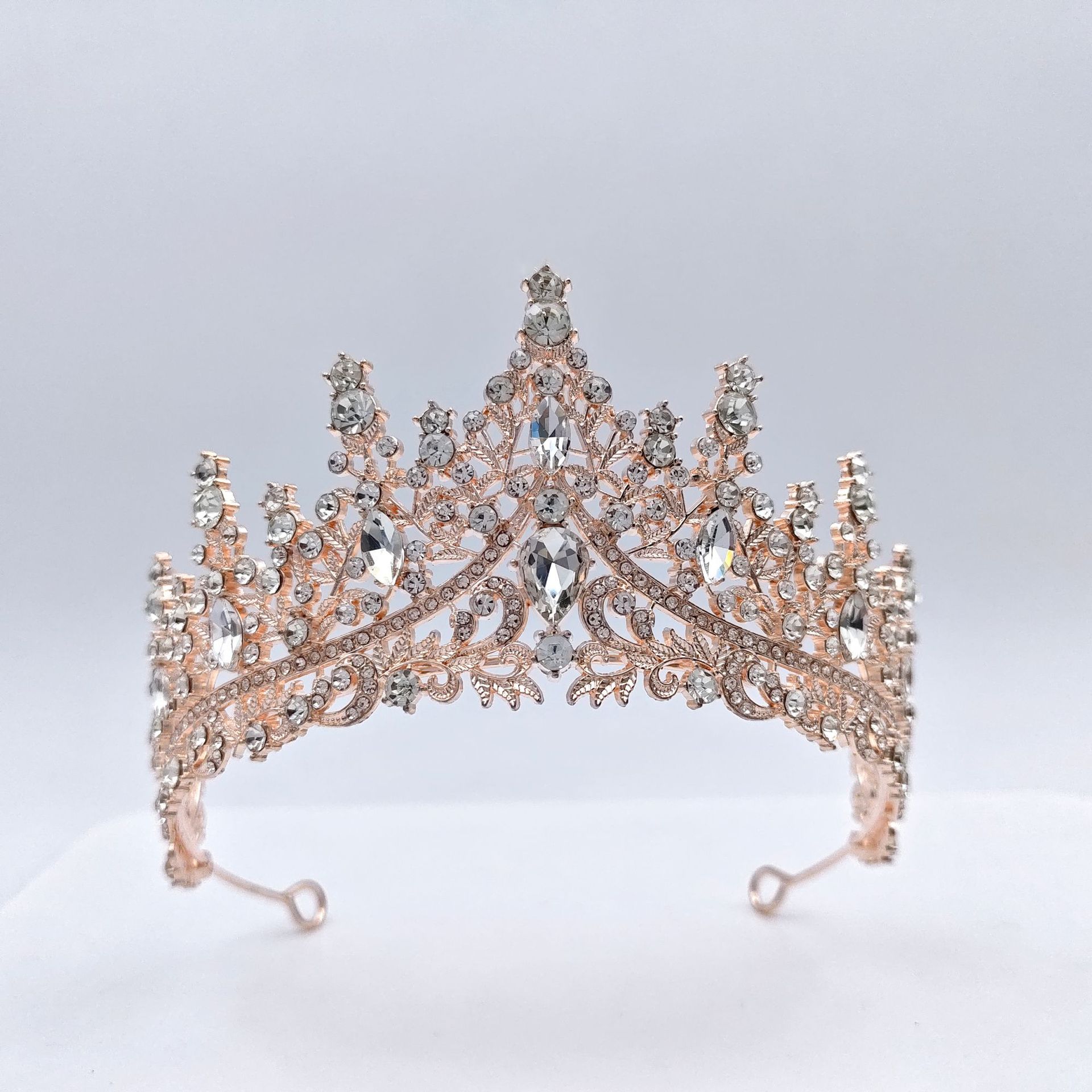 Diadema de Novia con Corona, Estilo Europeo y Americano, Accesorios para Vestido de Novia, Elegante, con Cristales, Accesorios para el Cabello, Venta al por Mayor