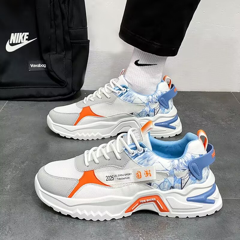 Zapatos de papá para hombres 2024 primavera nuevos zapatos de hombre en línea popularidad de los zapatos de moda, zapatos deportivos de altura de suela gruesa juvenil
