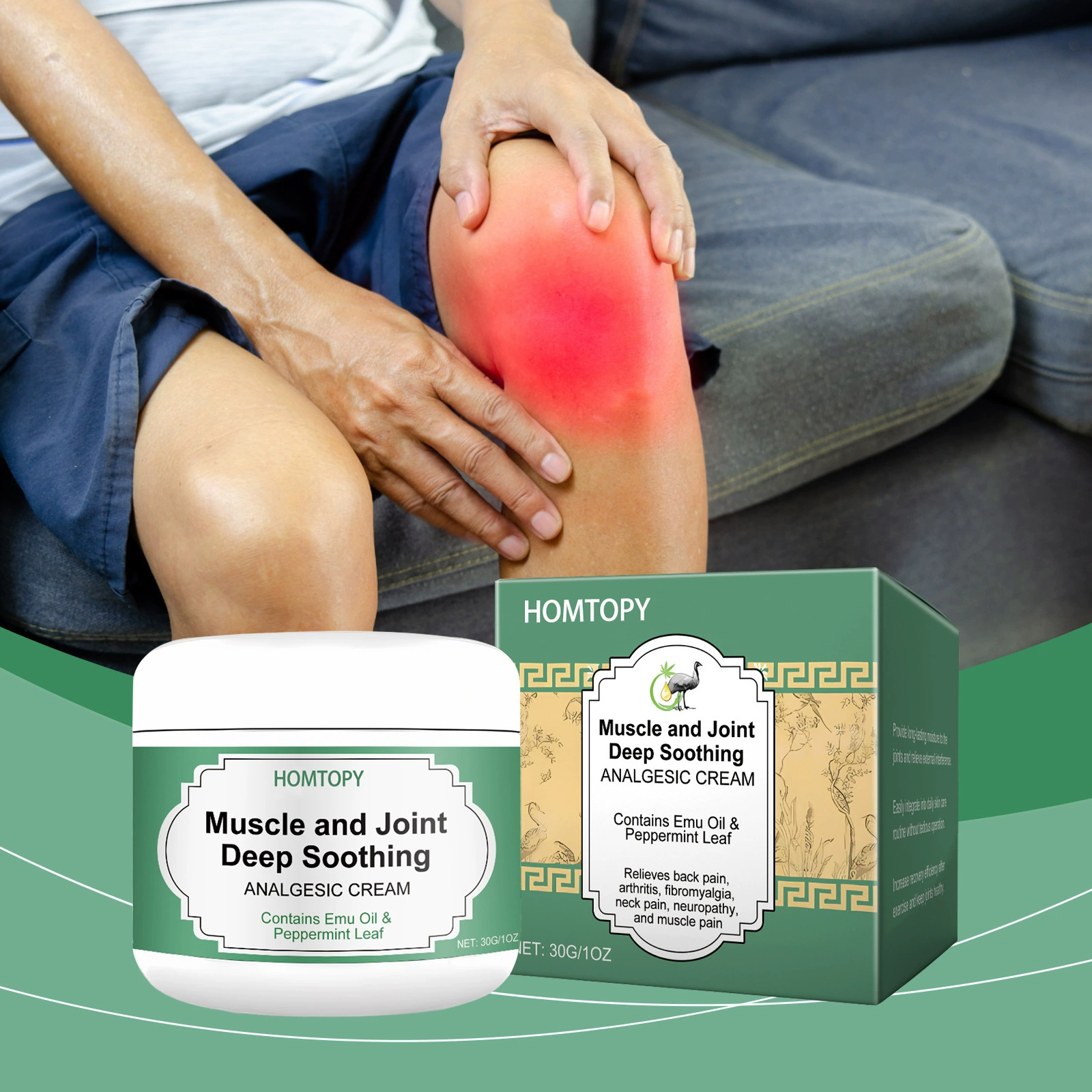 Крем для ухода за суставами HOMTOPY, кросс-бордерный, снимает боль в суставах рук и ног, успокаивает, крем для ухода за телом, массажный крем