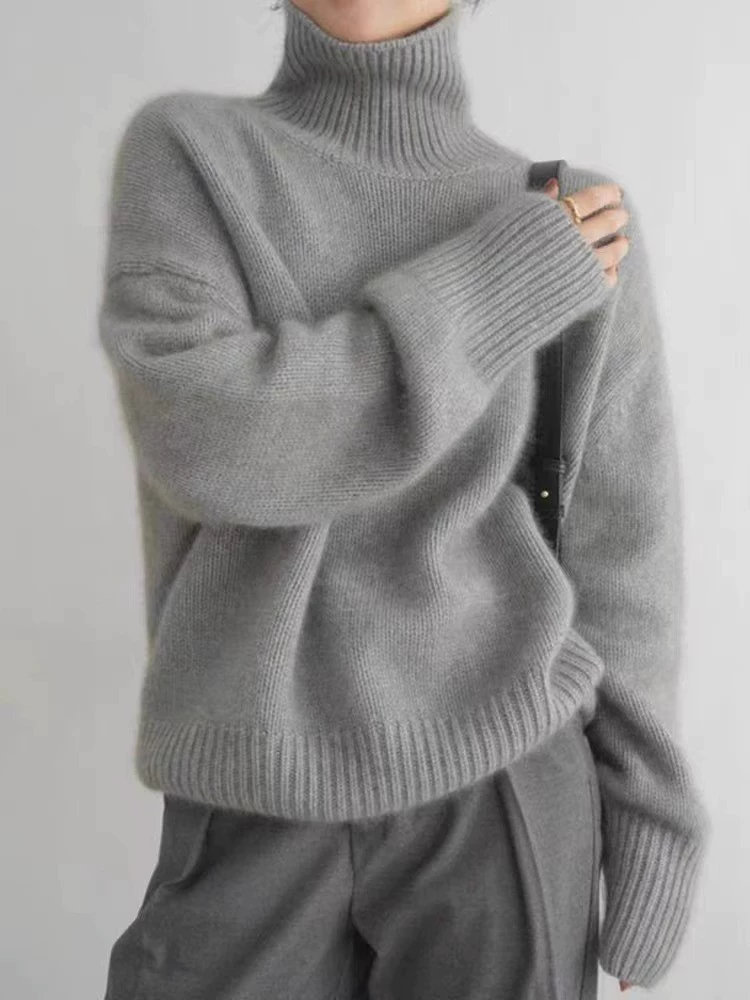 Желетено-шерстяной кашемировый свитер (женский) oversized, плотная вязка, корейский стиль, демисезон