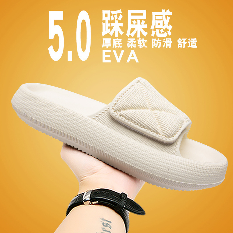Cross-Border Popular Velcro Adjustable Thick-Soled Sandals for Couples to Wear on the Beach, New Summer Slippers