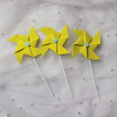 New Product Baked Cake Decoration Flag Sponge 3D Windmill Insert Card Children's Birthday Dessert