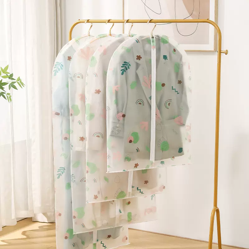 工厂peva衣服套平面衣服防尘罩拉链防尘防潮衣物收纳袋居家代发