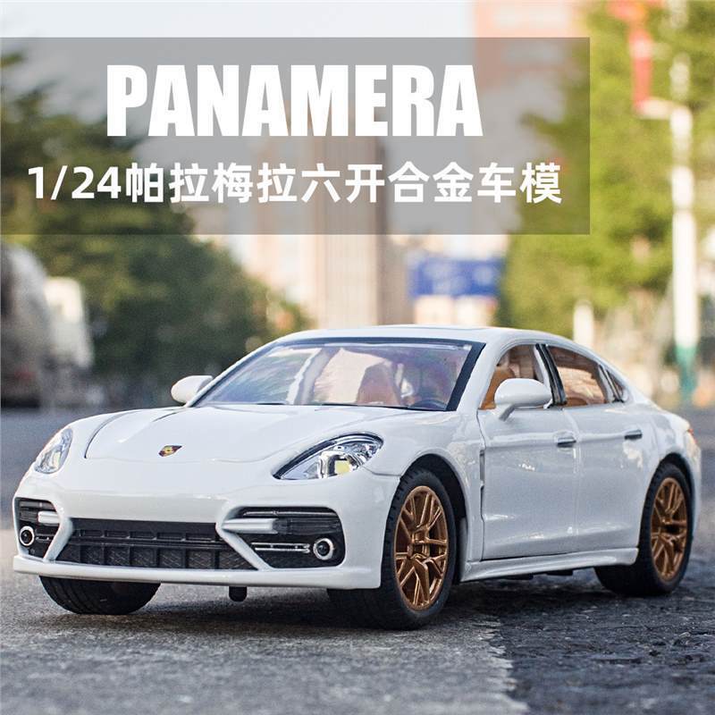 Alloy Car Model 1:64 Porsche Sports Car with Sound and Light, Pull-Back Toy Car, Off-Road Model, Collectible Ornament