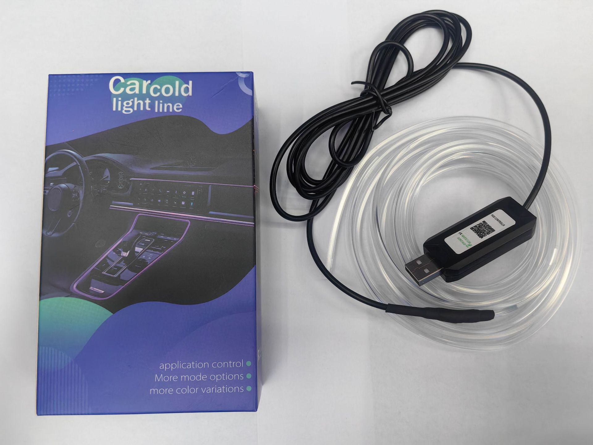 Cross-Border New Model Car Atmosphere Light, Multi-Color Cold Light Led Car Interior Sound-Activated Sensor Decorative Ambient Light