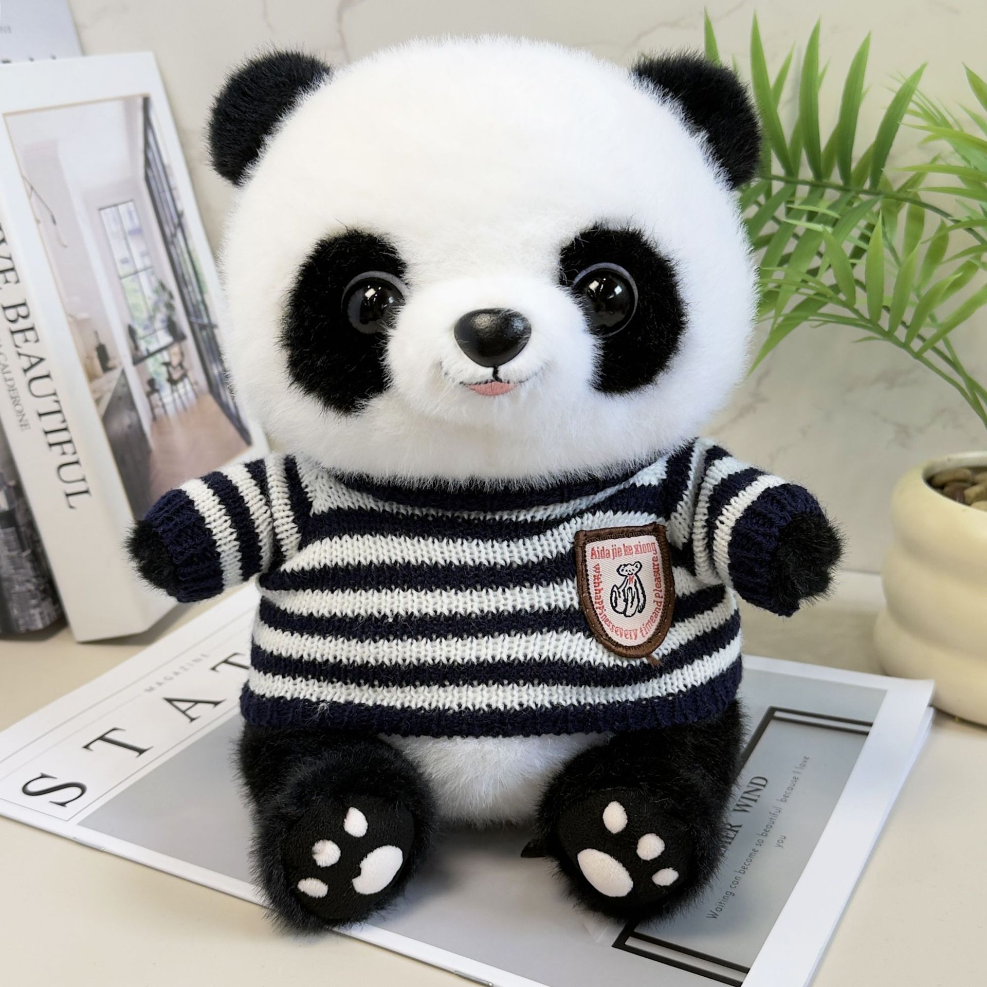 Cute tesoro nacional panda muñeca muñeca de peluche muñeca panda muñeca Chengdu logotipo de la empresa de impresión de recuerdos