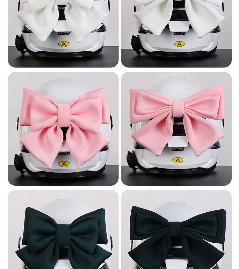 Motorcycle helmet decoration with a bow, quick-release bracket design, detachable, suitable for female riders and electric scooter helmet accessories