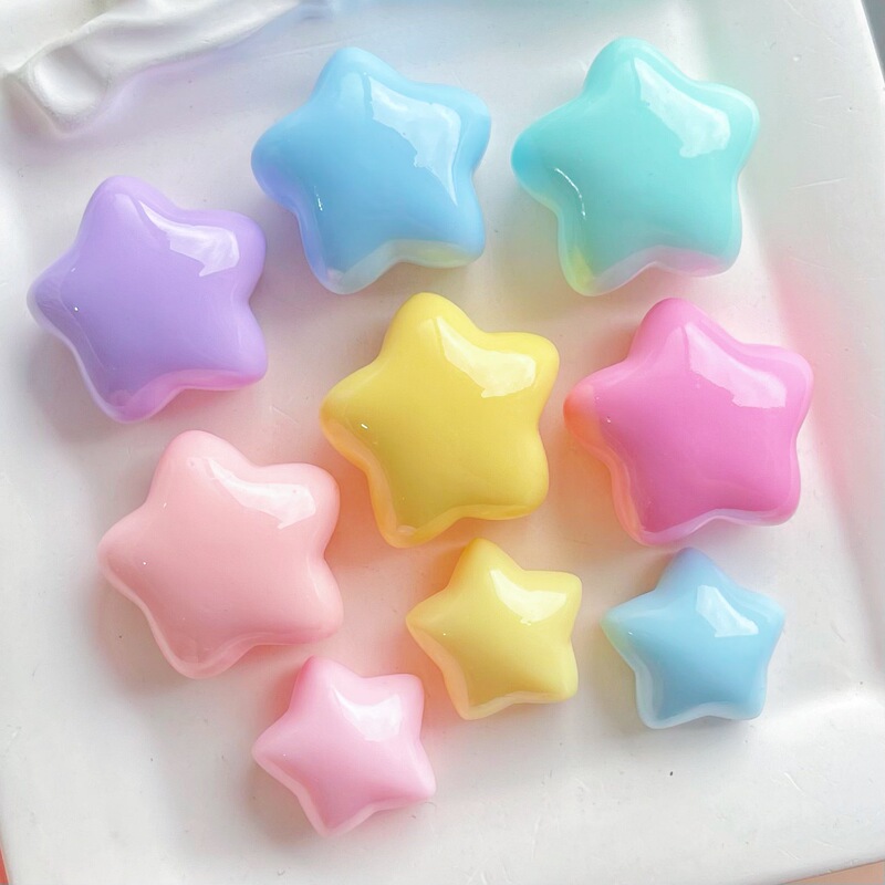 Large Chubby Five-pointed Star Diy Cream Glue Phone Case Shoe Ring Keychain Hairpin Resin Jewelry Accessories