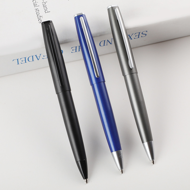 Fabricante de bolígrafo de regalo comercial de metal impresión publicitaria de alta calidad de textura esmerizada grabación de bolígrafo de metal