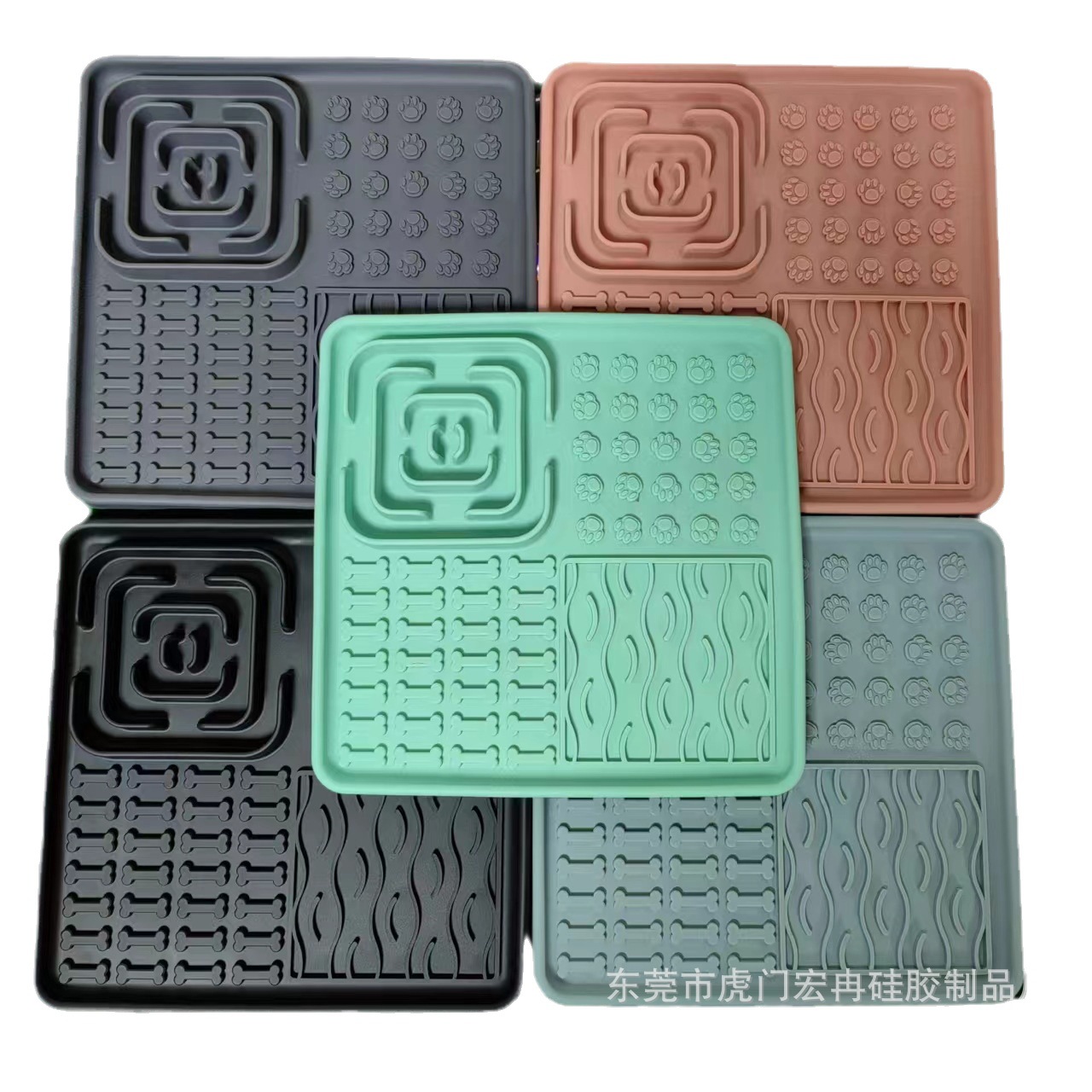 工厂直销宠物淋舔垫 亚马逊硅胶宠物食具 吸盘舔食垫缓食垫防噎慢