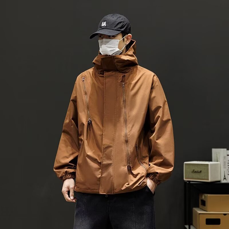 Zipper con capuz para hombres abrigos de otoño pareja trajes de montaña chaqueta chaqueta impermeable