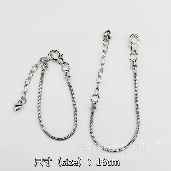 3mm white high color retention alloy snake bone chain bracelet, phone chain, pendant, beaded accessory, bag decoration accessory
