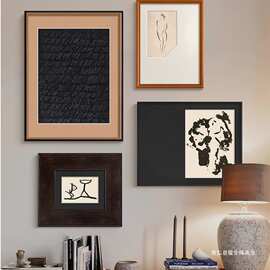 中古风感复古老钱风客厅沙发背景墙装饰画餐厅玄关艺术挂画