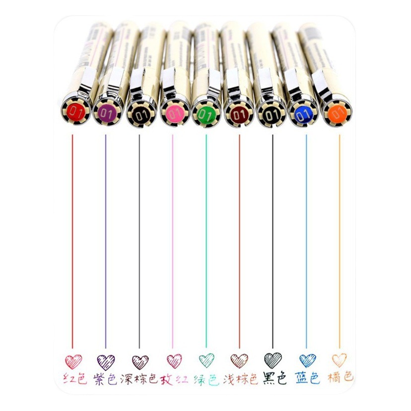 Sakura Colorful Needle Pen Hook Line Pen Waterproof Brown Wine Red Dark Brown Art Special Sketch Needle Pen