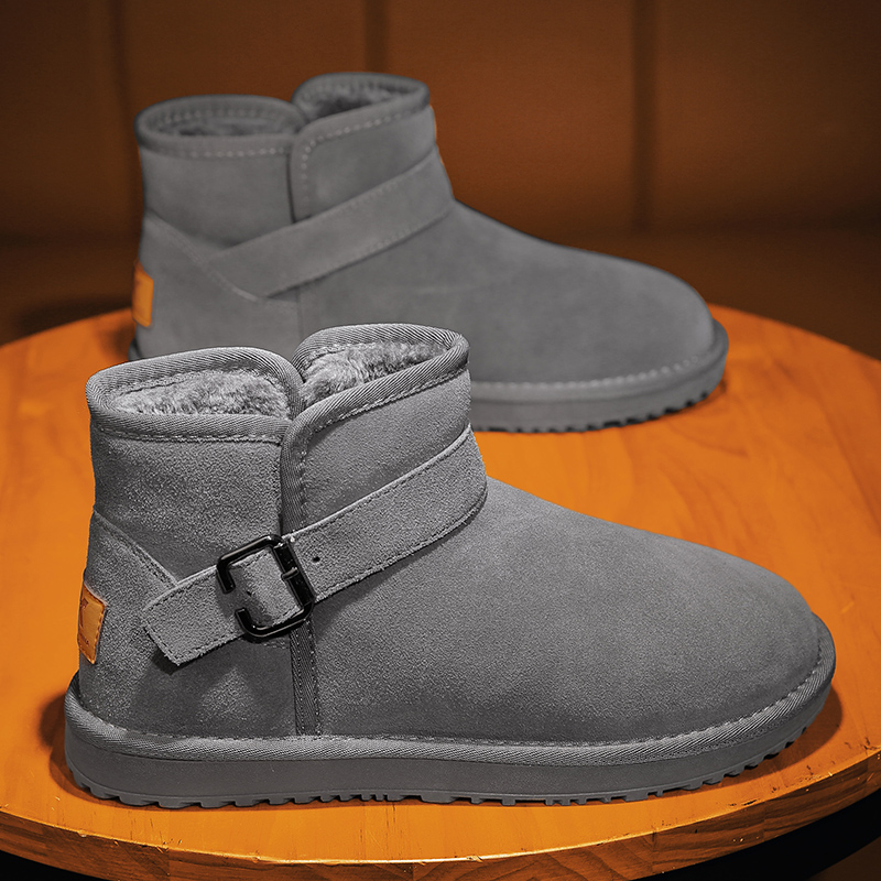 Nordost-Schneestiefel für Männer im Winter, warm und plüschig, dick, Größe 45, kurzes Rohr, Paar 46, Brot, große Baumwollschuhe für_voghion.com