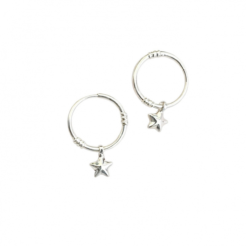 New Plain Hoop Five-pointed Star Earrings For Women, Light Luxury, High-end Feel, Versatile, Niche Design, Exquisite Ear_voghion.com